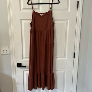 Madewell Burnt orange spaghetti strap dress